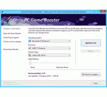 Chris PC Game Booster 3.10 оптимизация компьютера под игры